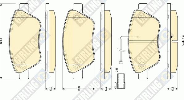 Girling 6118534 - Kit de plaquettes de frein, frein à disque cwaw.fr