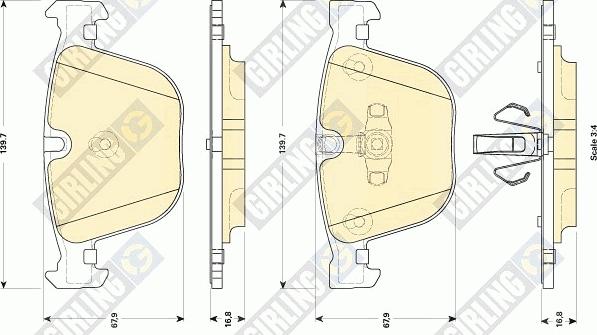 Girling 6118572 - Kit de plaquettes de frein, frein à disque cwaw.fr