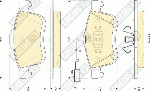 Girling 6118654 - Kit de plaquettes de frein, frein à disque cwaw.fr