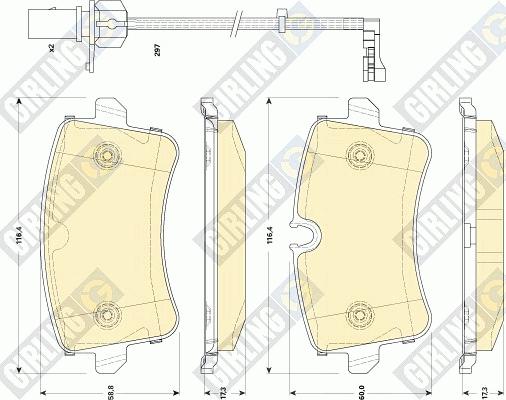 Girling 6118661 - Kit de plaquettes de frein, frein à disque cwaw.fr