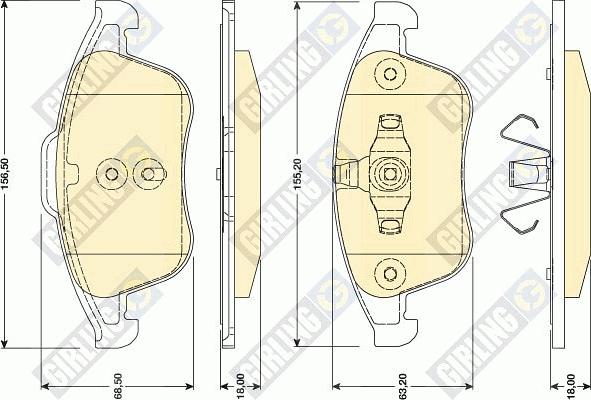 Girling 6118082 - Kit de plaquettes de frein, frein à disque cwaw.fr