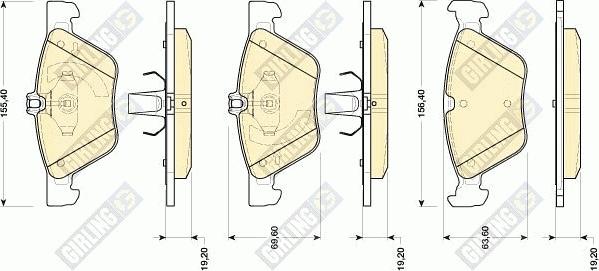 Girling 6118152 - Kit de plaquettes de frein, frein à disque cwaw.fr