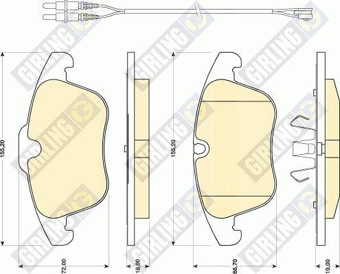 Girling 6118182 - Kit de plaquettes de frein, frein à disque cwaw.fr