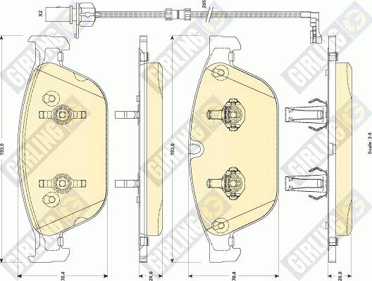 Girling 6118842 - Kit de plaquettes de frein, frein à disque cwaw.fr