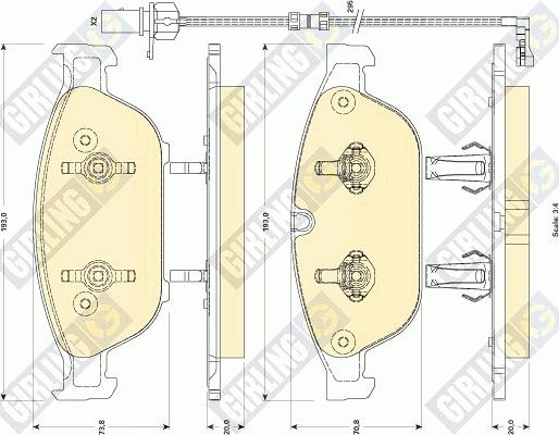 Girling 6118832 - Kit de plaquettes de frein, frein à disque cwaw.fr