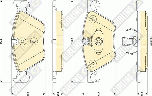 Girling 6118822 - Kit de plaquettes de frein, frein à disque cwaw.fr