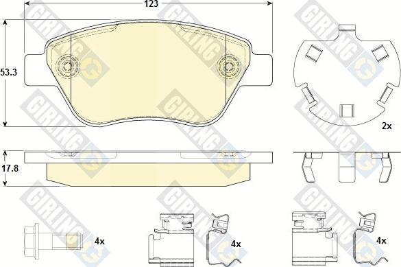 Girling 6118794 - Kit de plaquettes de frein, frein à disque cwaw.fr