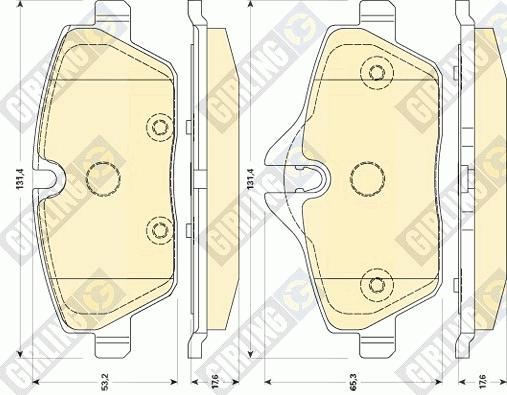 Girling 6118701 - Kit de plaquettes de frein, frein à disque cwaw.fr