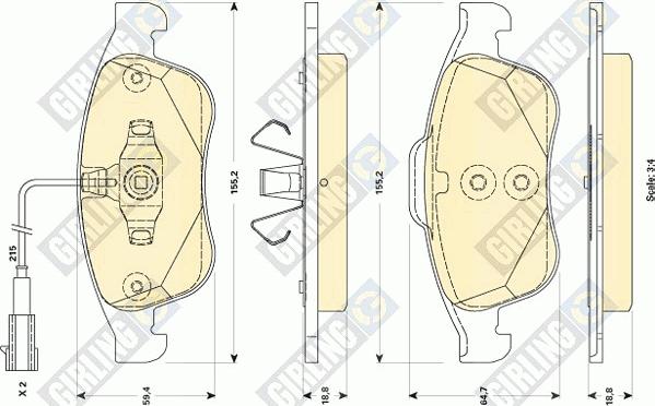 Girling 6118732 - Kit de plaquettes de frein, frein à disque cwaw.fr