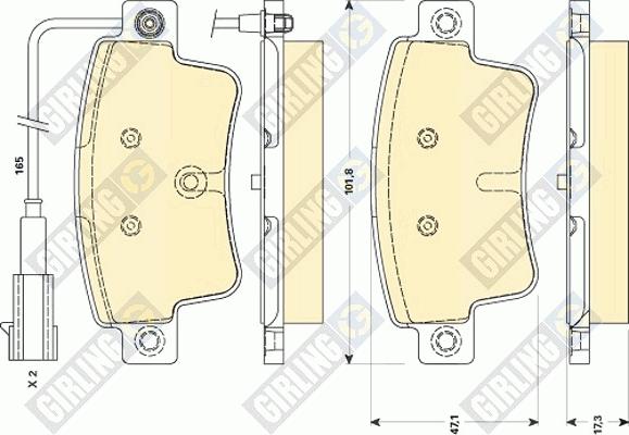 Girling 6118724 - Kit de plaquettes de frein, frein à disque cwaw.fr