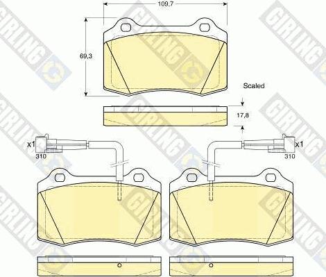 Girling 6113929 - Kit de plaquettes de frein, frein à disque cwaw.fr