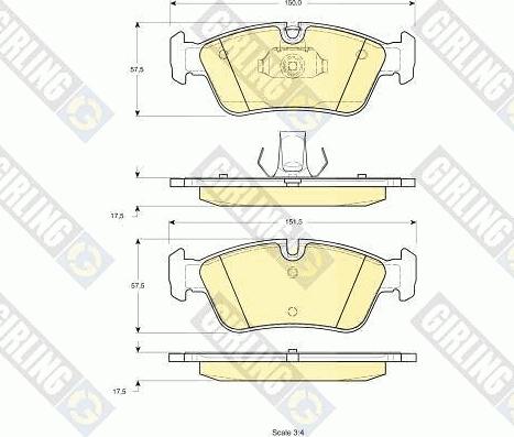 Girling 6113482 - Kit de plaquettes de frein, frein à disque cwaw.fr