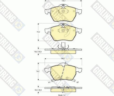 Girling 6113422 - Kit de plaquettes de frein, frein à disque cwaw.fr