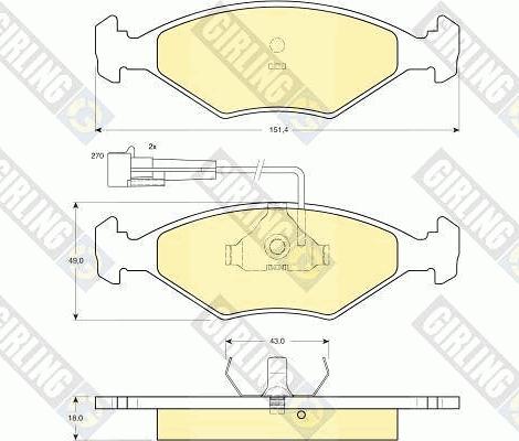 Girling 6113472 - Kit de plaquettes de frein, frein à disque cwaw.fr