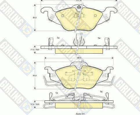 Girling 6113512 - Kit de plaquettes de frein, frein à disque cwaw.fr