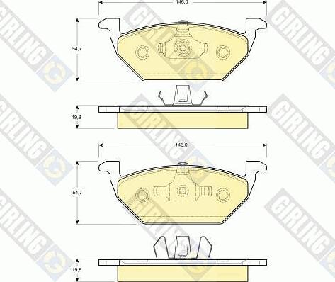 Girling 6113575 - Kit de plaquettes de frein, frein à disque cwaw.fr