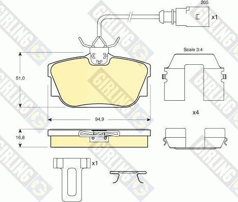 Girling 6113691 - Kit de plaquettes de frein, frein à disque cwaw.fr