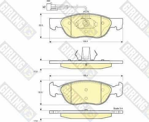 Girling 6113642 - Kit de plaquettes de frein, frein à disque cwaw.fr