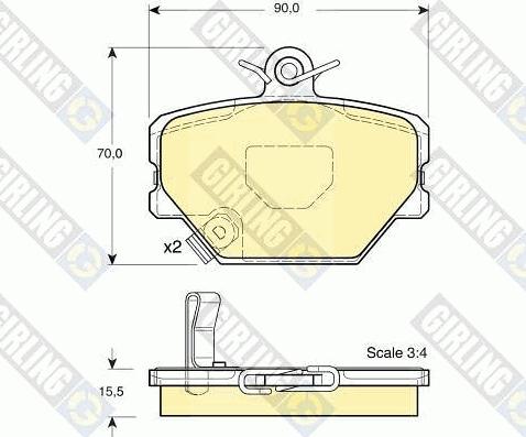 Girling 6113654 - Kit de plaquettes de frein, frein à disque cwaw.fr