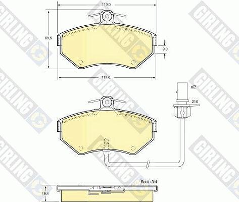 Girling 6113661 - Kit de plaquettes de frein, frein à disque cwaw.fr