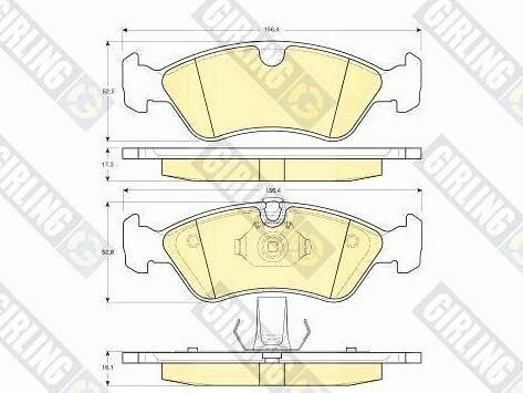 Girling 6113002 - Kit de plaquettes de frein, frein à disque cwaw.fr