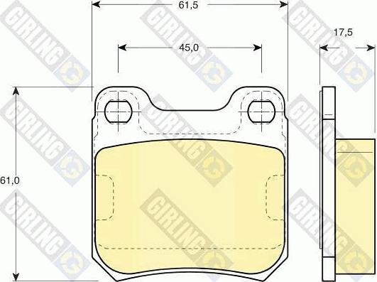 Girling 6113022 - Kit de plaquettes de frein, frein à disque cwaw.fr