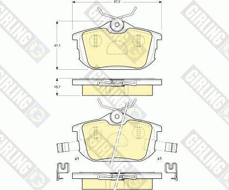 Girling 6113141 - Kit de plaquettes de frein, frein à disque cwaw.fr