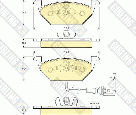 Girling 6113865 - Kit de plaquettes de frein, frein à disque cwaw.fr