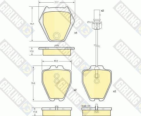 Girling 6113811 - Kit de plaquettes de frein, frein à disque cwaw.fr