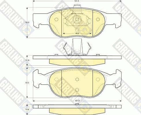 Girling 6113822 - Kit de plaquettes de frein, frein à disque cwaw.fr