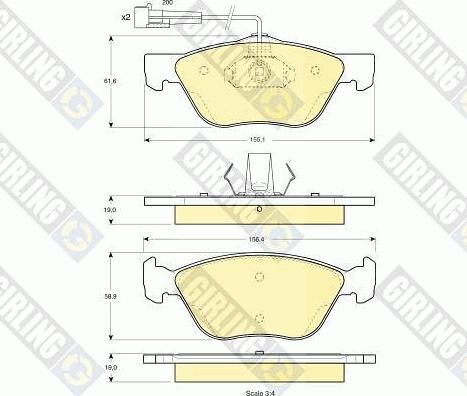 Girling 6113382 - Kit de plaquettes de frein, frein à disque cwaw.fr