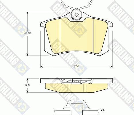 Girling 6113281 - Kit de plaquettes de frein, frein à disque cwaw.fr