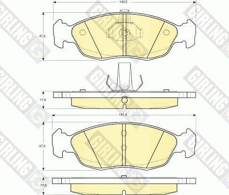 Girling 6113222 - Kit de plaquettes de frein, frein à disque cwaw.fr