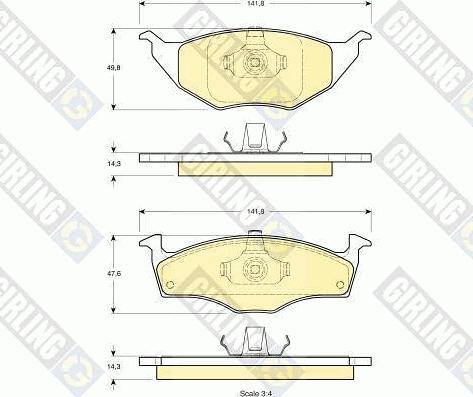 Girling 6113752 - Kit de plaquettes de frein, frein à disque cwaw.fr