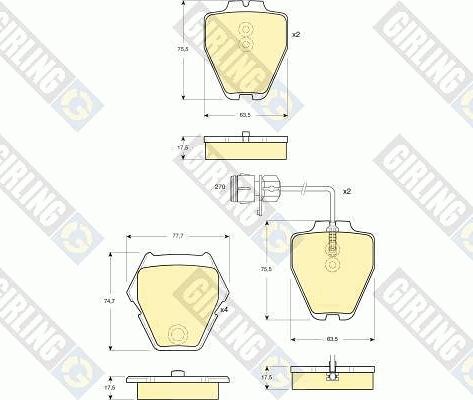 Girling 6113711 - Kit de plaquettes de frein, frein à disque cwaw.fr