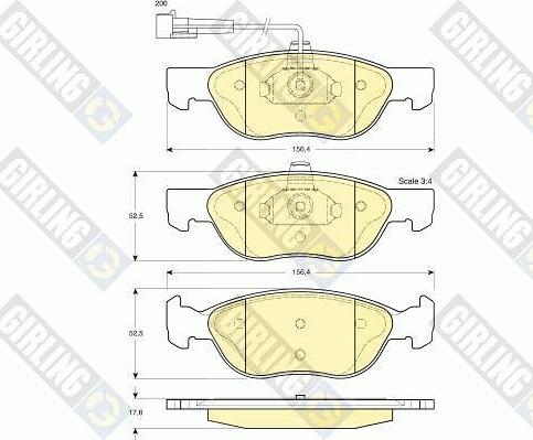 Girling 6112902 - Kit de plaquettes de frein, frein à disque cwaw.fr