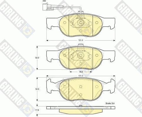 Girling 6112912 - Kit de plaquettes de frein, frein à disque cwaw.fr