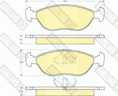 Girling 6112462 - Kit de plaquettes de frein, frein à disque cwaw.fr