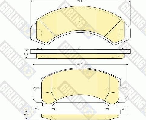 Girling 6112429 - Kit de plaquettes de frein, frein à disque cwaw.fr