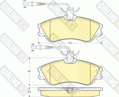 Girling 6112601 - Kit de plaquettes de frein, frein à disque cwaw.fr