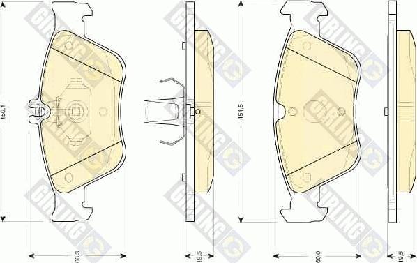 Girling 6112052 - Kit de plaquettes de frein, frein à disque cwaw.fr