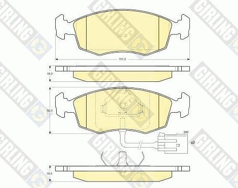 Girling 6112082 - Kit de plaquettes de frein, frein à disque cwaw.fr