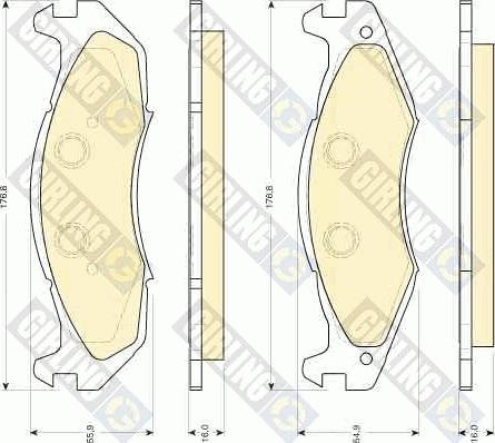 Girling 6112075 - Kit de plaquettes de frein, frein à disque cwaw.fr