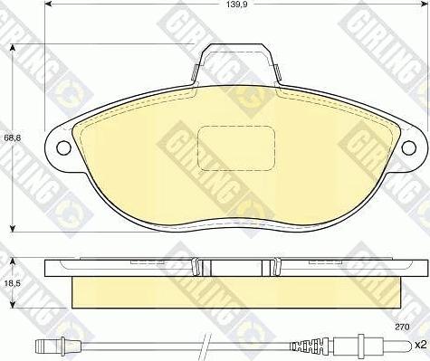 Girling 6112163 - Kit de plaquettes de frein, frein à disque cwaw.fr