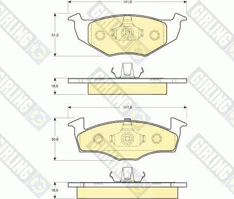 Girling 6112182 - Kit de plaquettes de frein, frein à disque cwaw.fr