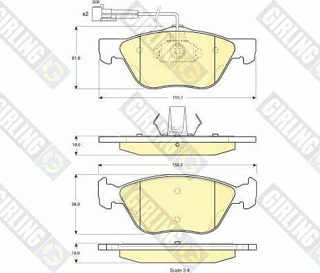 Girling 6112122 - Kit de plaquettes de frein, frein à disque cwaw.fr