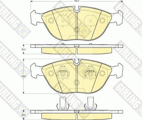 Girling 6112852 - Kit de plaquettes de frein, frein à disque cwaw.fr