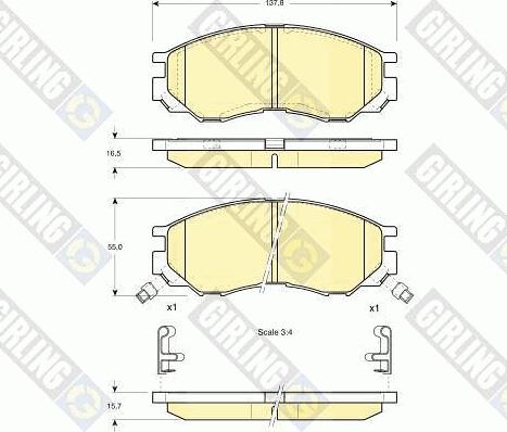 Girling 6112869 - Kit de plaquettes de frein, frein à disque cwaw.fr