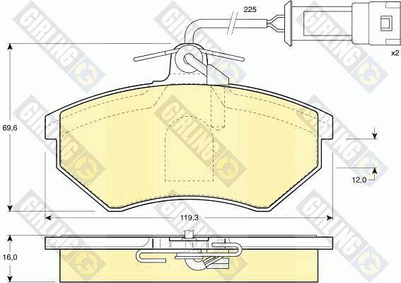 Girling 6112811 - Kit de plaquettes de frein, frein à disque cwaw.fr