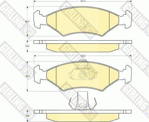 Girling 6112222 - Kit de plaquettes de frein, frein à disque cwaw.fr